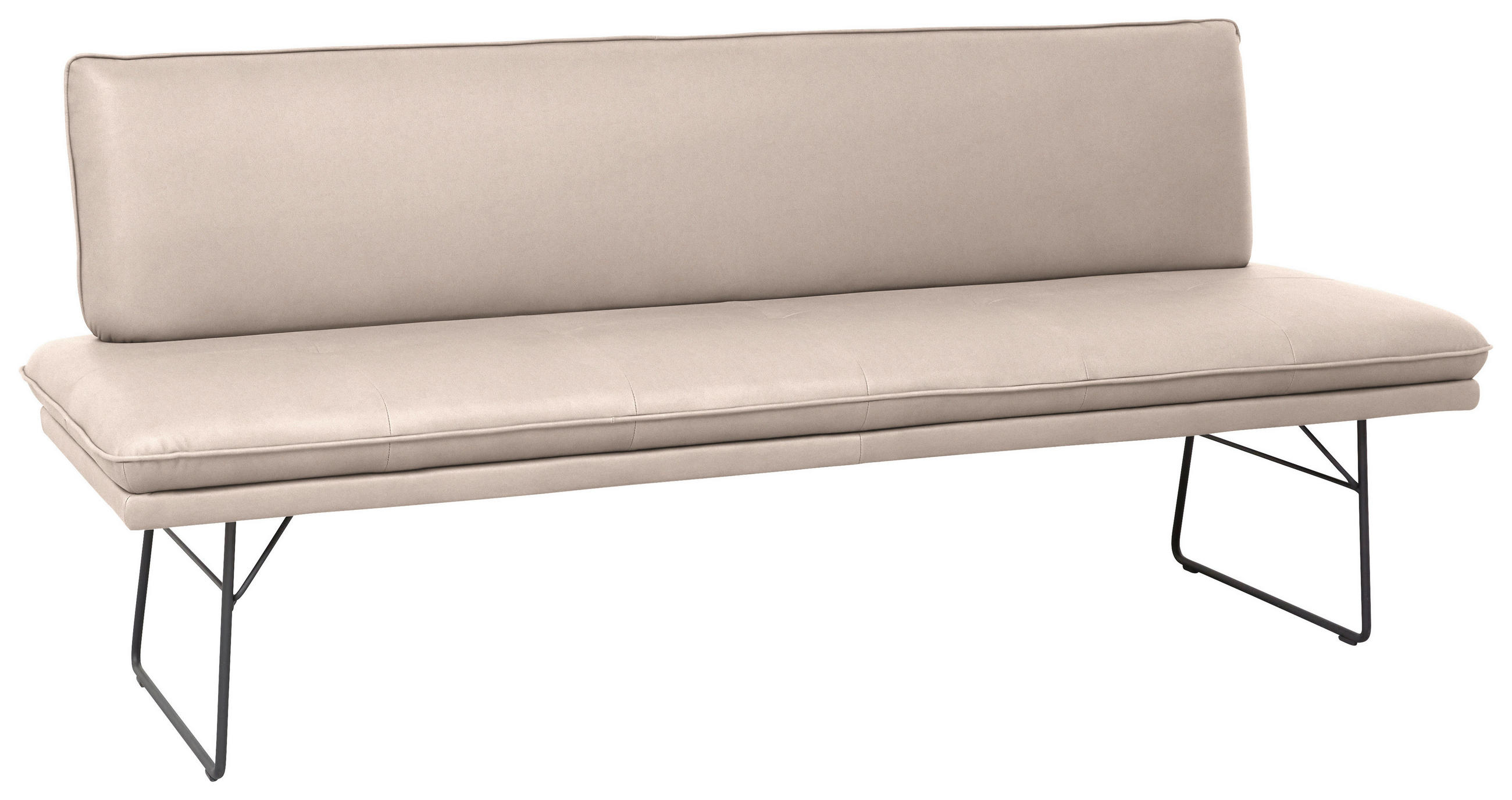 SITZBANK in Metall, Textil Schwarz, Greige - Greige/Schwarz, Design, Textil/Metall (195/87/65cm) - Dieter Knoll