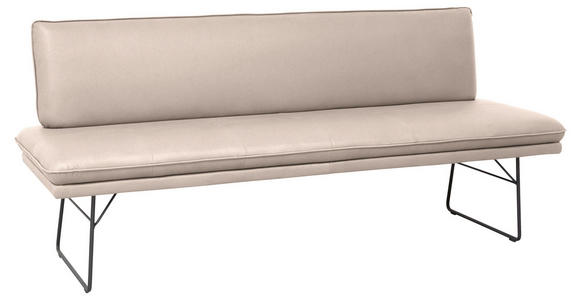 SITZBANK in Metall, Textil Schwarz, Greige  - Greige/Schwarz, Design, Textil/Metall (195/87/65cm) - Dieter Knoll