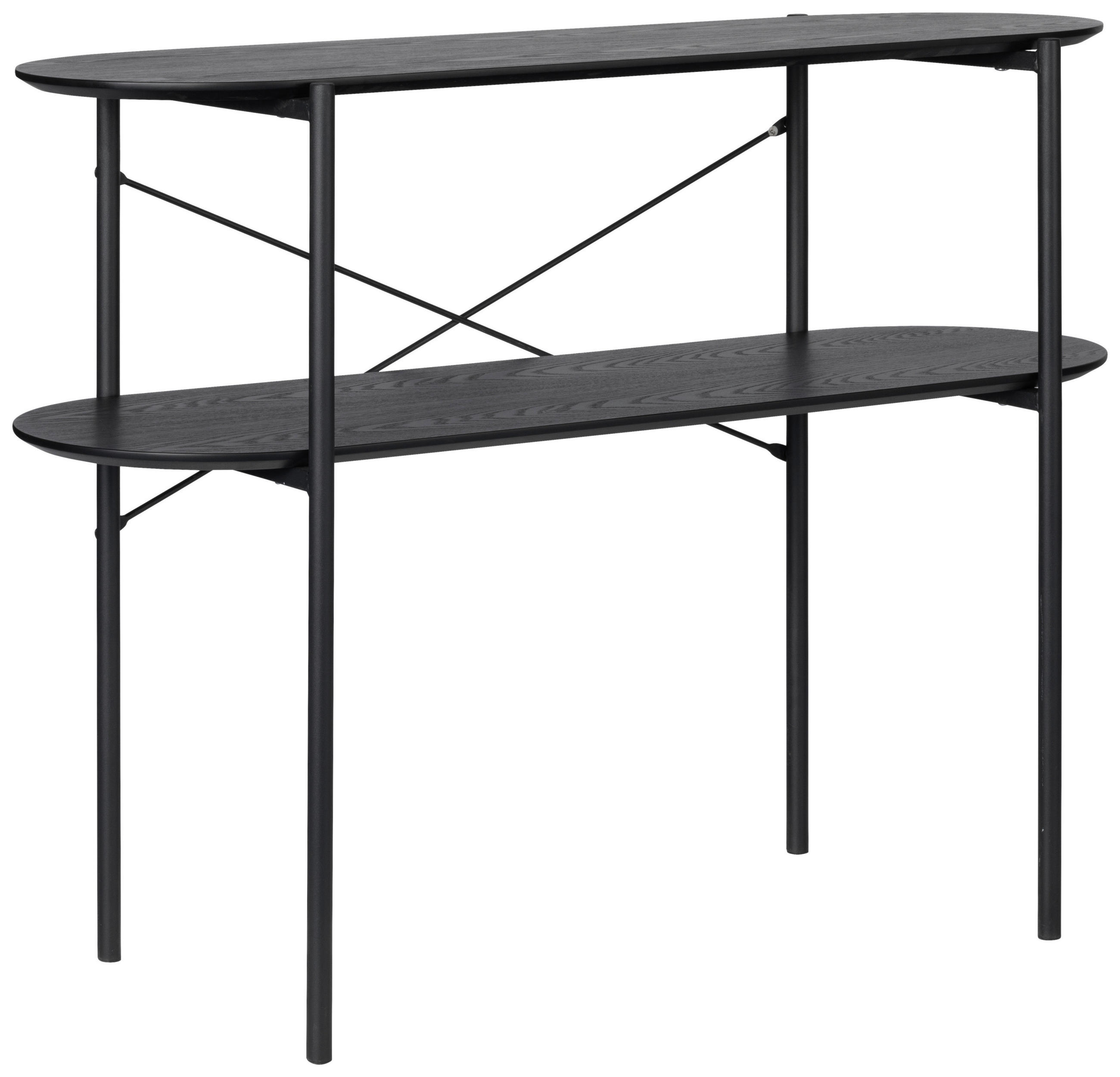 KONSOLENTISCH Esche furniert Schwarz  - Schwarz, Design, Holz/Holzwerkstoff (99,5/75,5/35,5cm) - MID.YOU