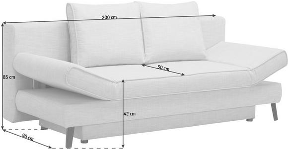 SCHLAFSOFA in Cord Dunkelgrau  - Chromfarben/Dunkelgrau, Design, Textil/Metall (200/85/90cm) - Xora