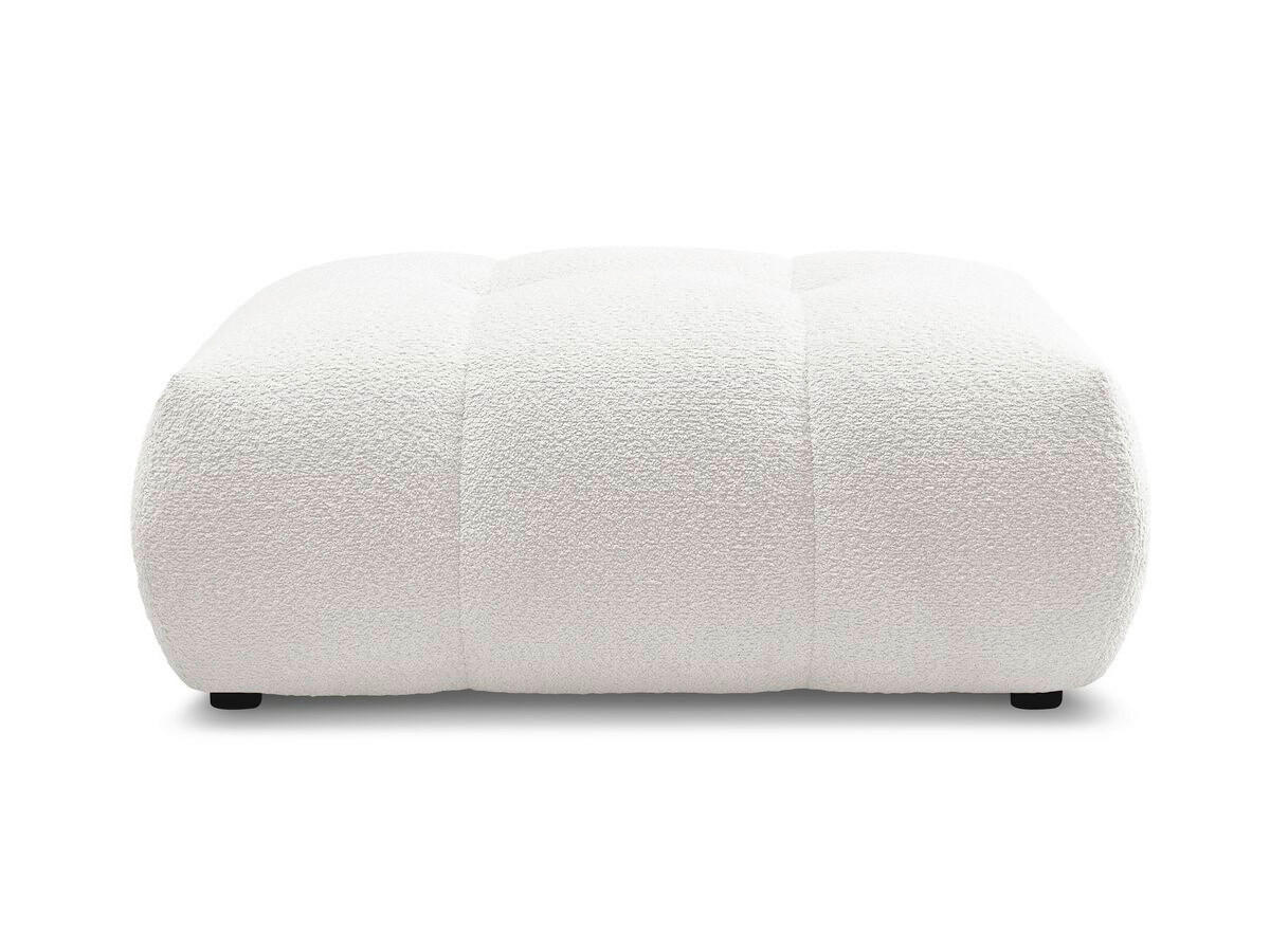 HOCKER FUJI  Bouclé Weiß  - Schwarz/Weiß, MODERN, Kunststoff/Textil (112/44/80cm)