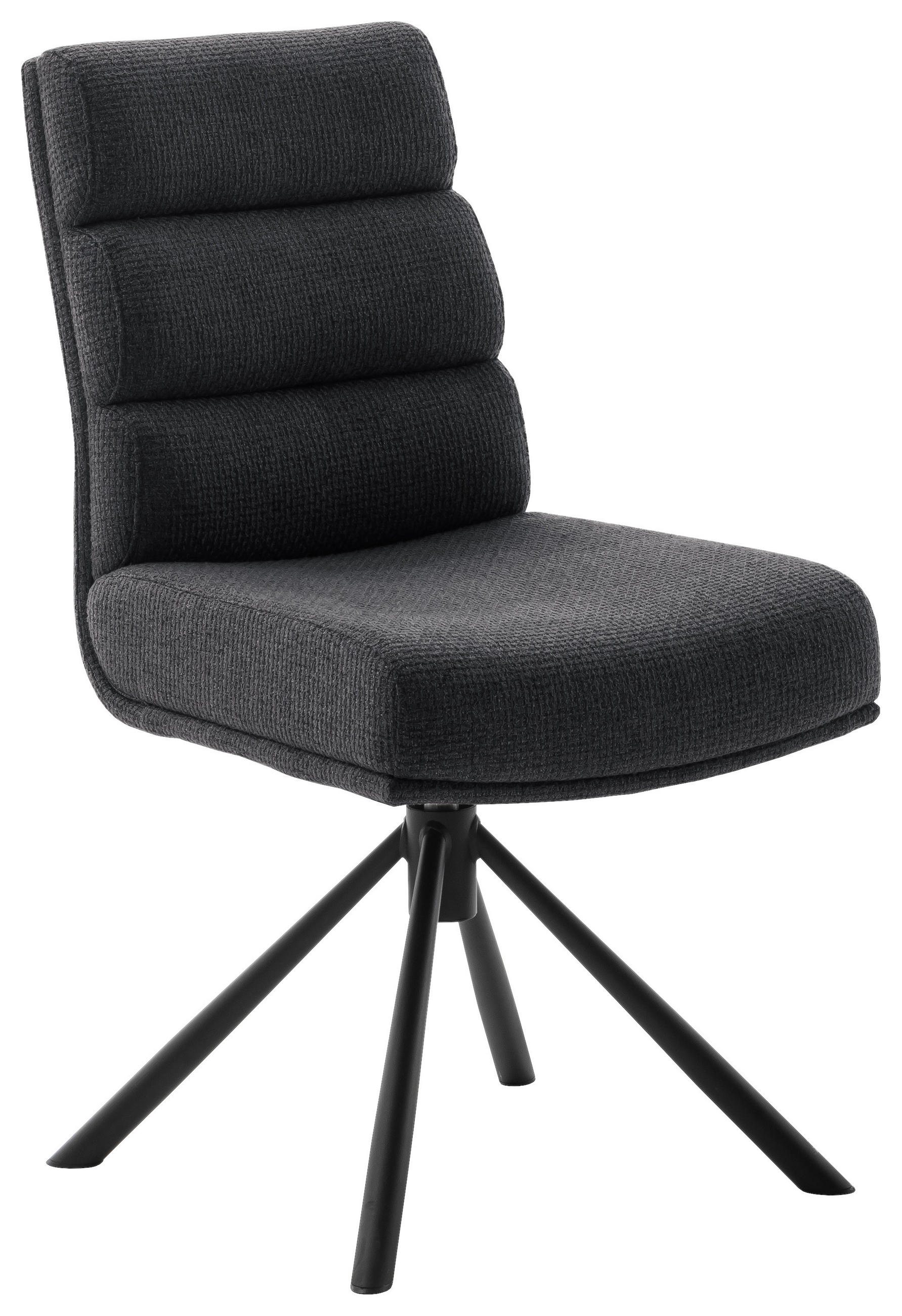 STUHL  Stoffauswahl, Typenauswahl, Sitzfläche 360° drehbar, Gestellauswahl Webstoff  Anthrazit, Schwarz  - Anthrazit/Schwarz, Design, Textil/Metall (47/90/64cm) - Dieter Knoll