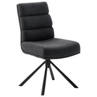 STUHL  Stoffauswahl, Typenauswahl, Sitzfläche 360° drehbar, Gestellauswahl Webstoff  Anthrazit, Schwarz  - Anthrazit/Schwarz, Design, Textil/Metall (47/90/64cm) - Dieter Knoll