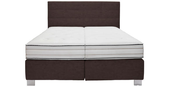 BOXSPRINGBETT 180/200 cm  in Braun  - Alufarben/Braun, KONVENTIONELL, Textil/Metall (180/200cm) - Dieter Knoll