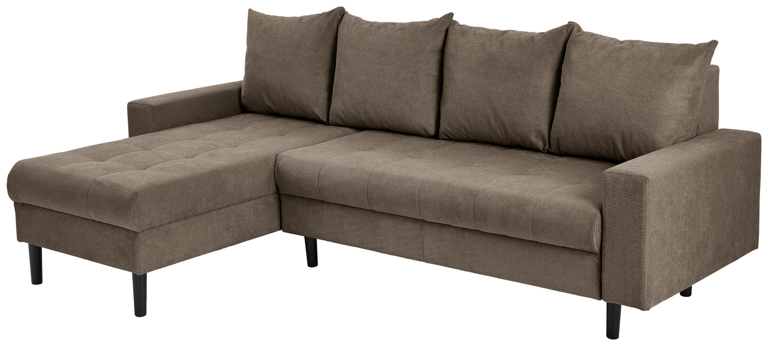 ECKSOFA in Webstoff Braun  - Schwarz/Braun, Konventionell, Kunststoff/Textil (157/231cm) - P & B