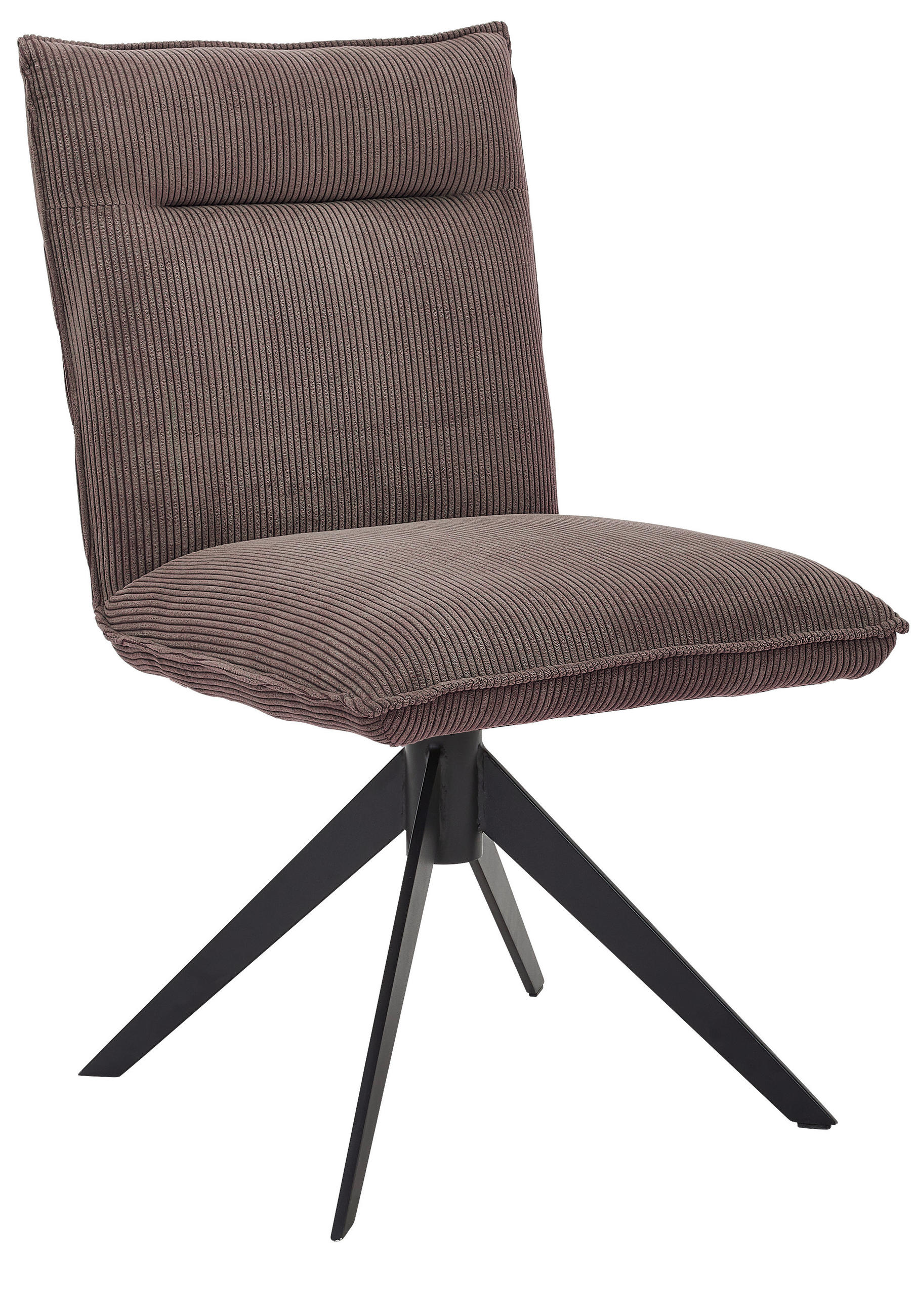 STUHL  in Eisen Feincord Metall, Textil  - Taupe/Schwarz, Design, Textil/Metall (47/87/62cm) - Johann Jakob