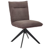 STUHL  in Eisen Feincord  - Taupe/Schwarz, Design, Textil/Metall (47/87/62cm) - Johann Jakob