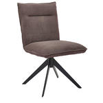 STUHL  in Eisen Feincord Metall, Textil  - Taupe/Schwarz, Design, Textil/Metall (47/87/62cm) - Johann Jakob