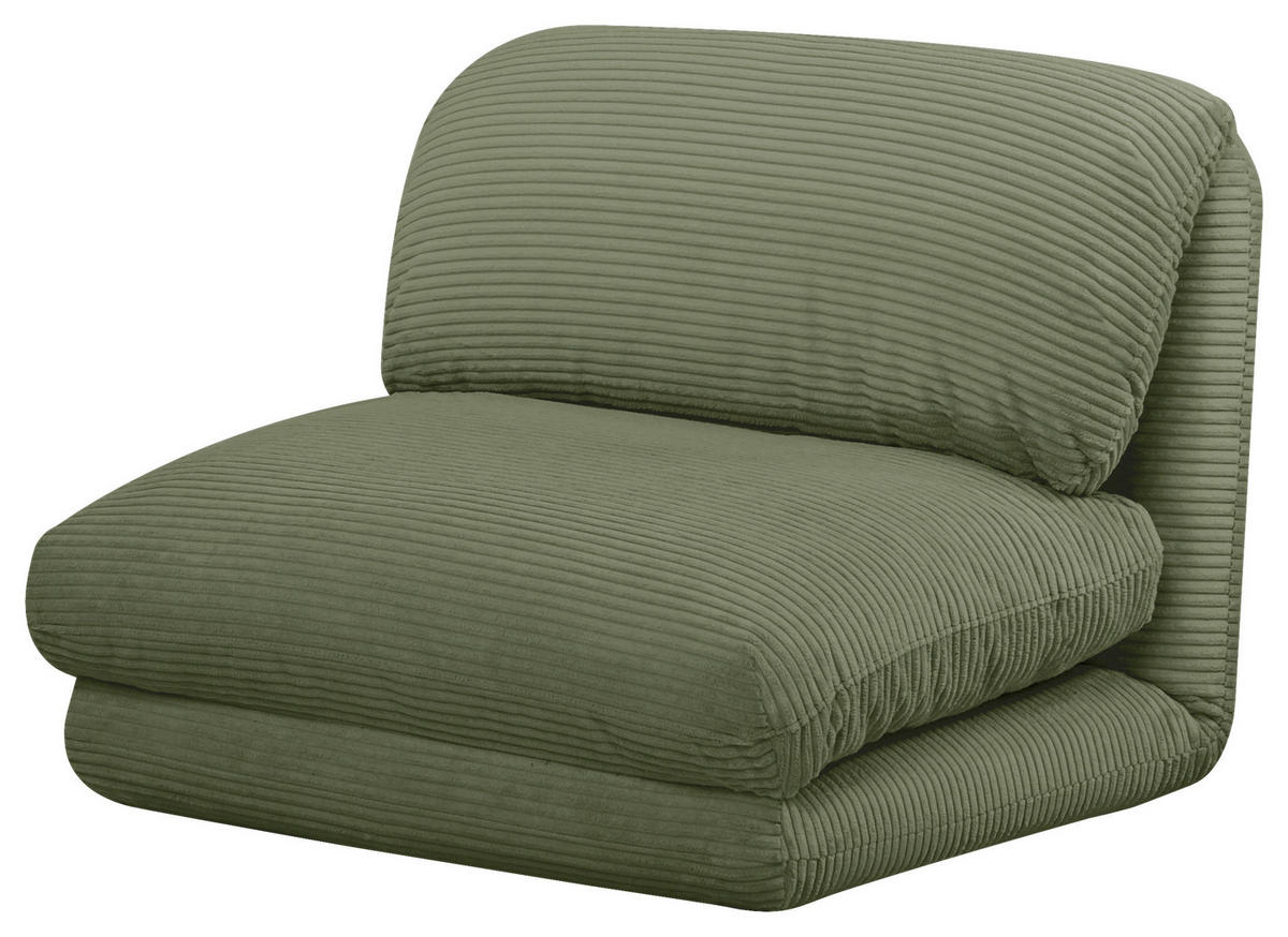SCHLAFSESSEL Cord Olivgrün    - Olivgrün, Design, Textil/Metall (82/58/78cm) - Livetastic