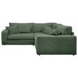 ECKSOFA  in Cord Dunkelgrün  248/248 cm  - Dunkelgrün/Schwarz, KONVENTIONELL, Kunststoff/Textil (248/248cm) - Carryhome