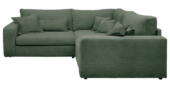 ECKSOFA  in Cord Dunkelgrün  248/248 cm  - Dunkelgrün/Schwarz, KONVENTIONELL, Kunststoff/Textil (248/248cm) - Carryhome