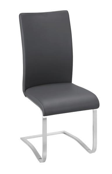 SCHWINGSTUHL  in Edelstahl Lederlook  - Edelstahlfarben/Schwarz, Design, Textil/Metall (52/103/43cm) - Livetastic