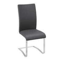 SCHWINGSTUHL  in Edelstahl Lederlook  - Edelstahlfarben/Schwarz, Design, Textil/Metall (52/103/43cm) - Livetastic