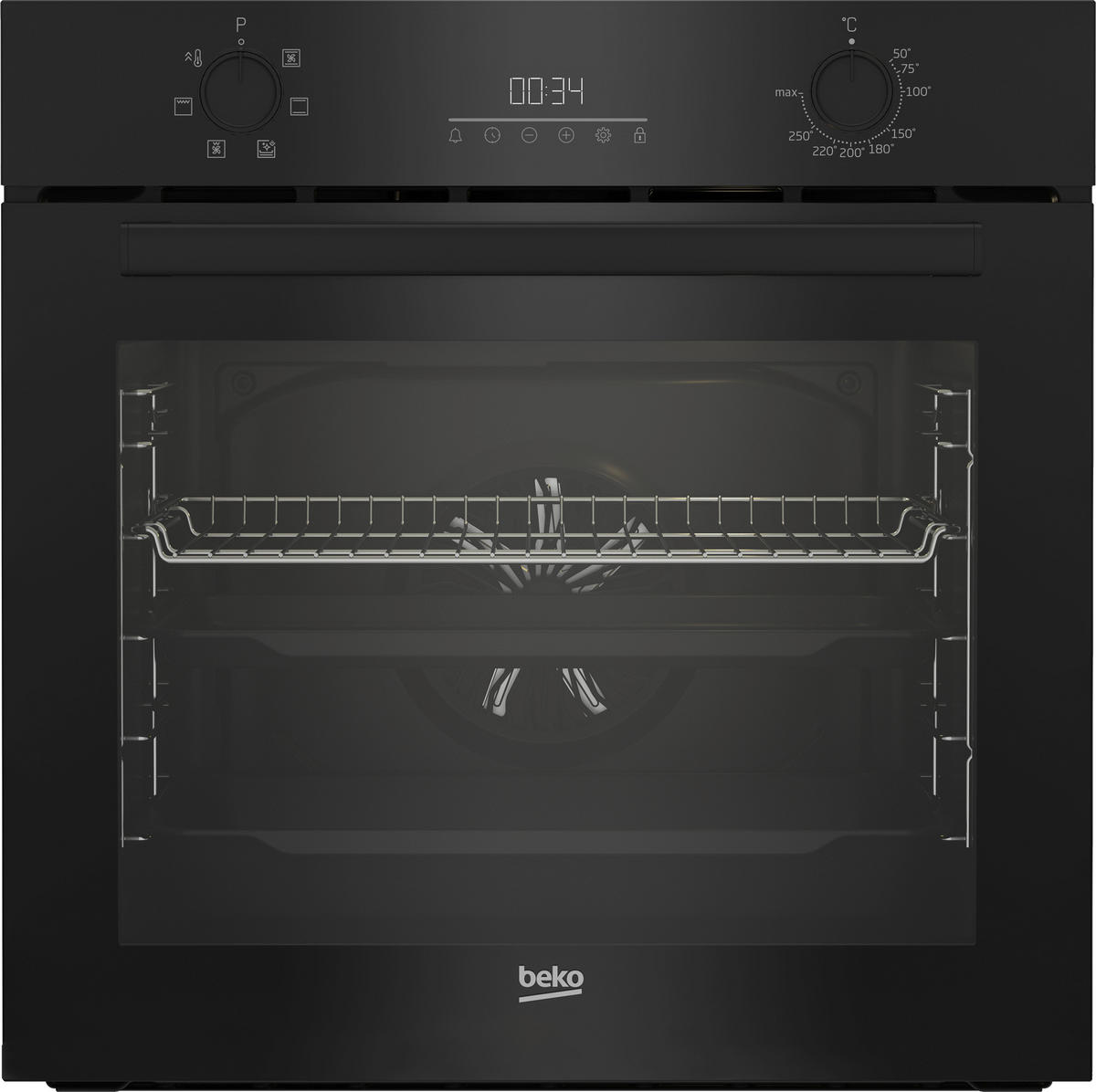 BACKOFENSET  - Schwarz, Basics, Glas/Metall (59.4/59.5/56.7cm) - Beko
