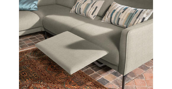 ECKSOFA in Flachgewebe Beige  - Anthrazit/Beige, Design, Textil/Metall (230/254cm) - Ambiente