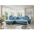 ECKSOFA in Mikrofaser Hellblau  - Wildeiche/Beige, KONVENTIONELL, Holz/Textil (236/286cm) - Voleo