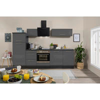 KÜCHENBLOCK 280 cm   in Grau  - Eichefarben/Alufarben, KONVENTIONELL, Holzwerkstoff/Metall (280cm) - Respekta