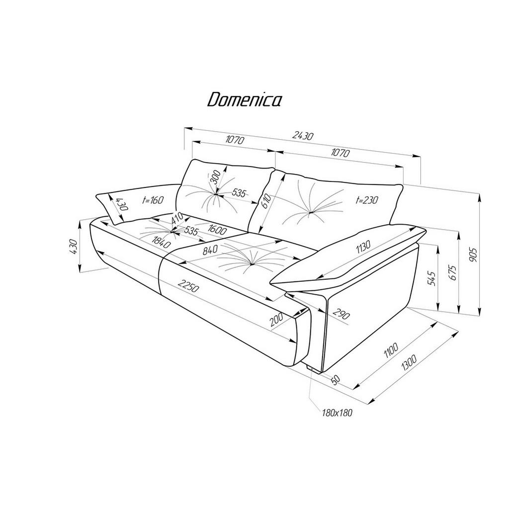 Thumbnail - Ambia Home Bigsofa, Creme, Textil, 2-Sitzer, 243x90.5x130 cm, Rücken echt, Wohnzimmer, Sofas & Couches, Sofas, Bigsofas