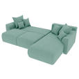 ECKSOFA in Velours Mintgrün  - Chromfarben/Mintgrün, KONVENTIONELL, Kunststoff/Textil (293/195cm) - Carryhome