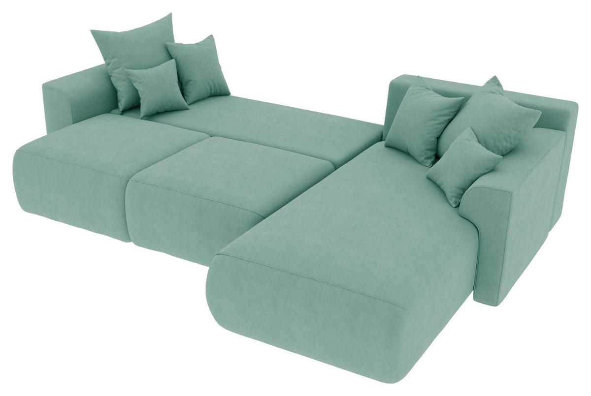 Freisteller von Carryhome ECKSOFA Mintgrün Velours.