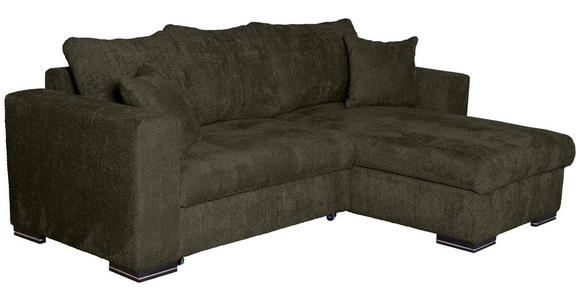 ECKSOFA Dunkelgrün Webstoff  - Dunkelgrün/Braun, KONVENTIONELL, Holz/Textil (170/235cm) - Carryhome