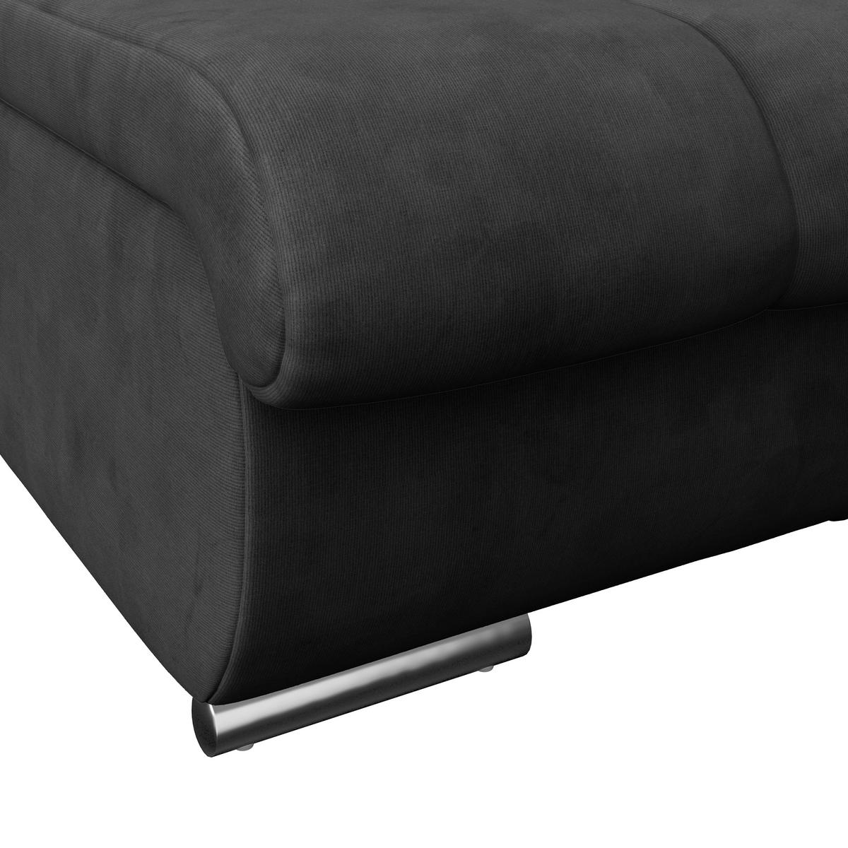 HOCKER Mikrofaser Anthrazit  - Chromfarben/Anthrazit, MODERN, Textil/Metall (100/43/80cm) - MID.YOU