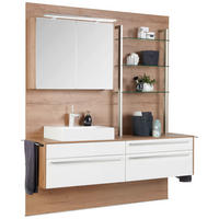 BADEZIMMER 197,8 cm  - Weiss/Eichefarben, Modern, Glas/Holzwerkstoff (197,8cm) - Celina Home