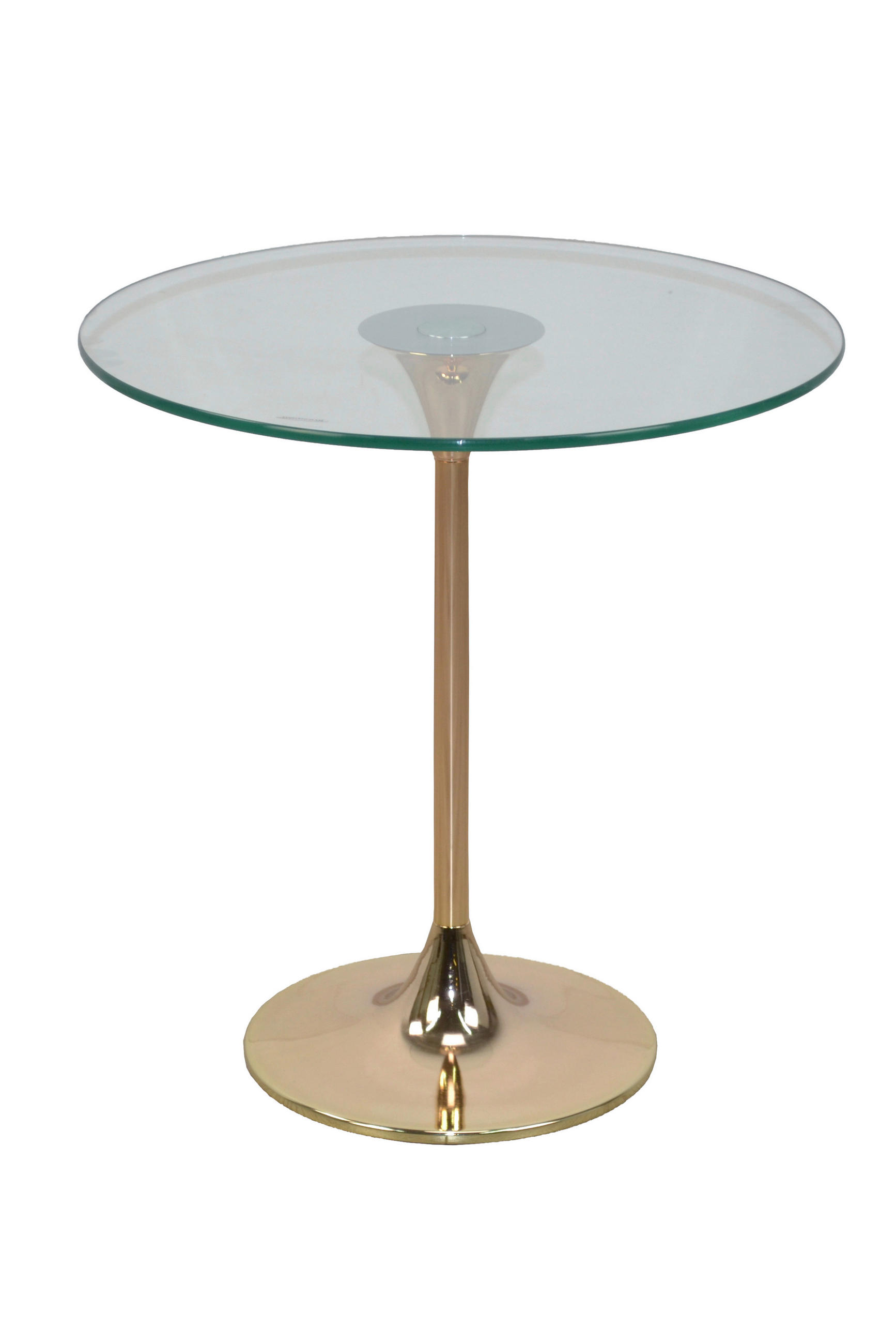 BEISTELLTISCH 45/45/47 cm Goldfarben rund  - Goldfarben, Design, Glas/Metall (45/45/47cm) - MID.YOU