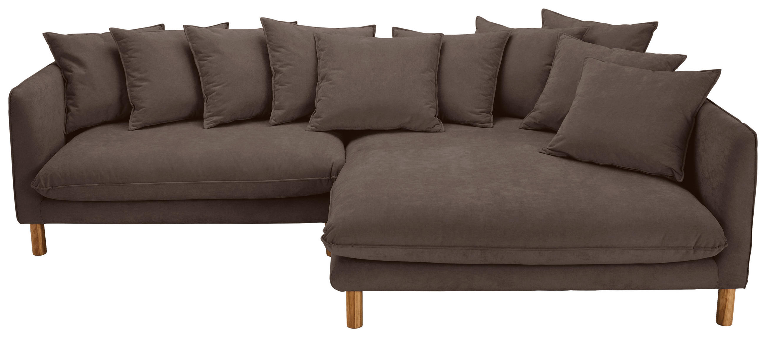 ECKSOFA Braun Chenille  - Buchefarben/Braun, KONVENTIONELL, Holz/Textil (276/162cm) - Carryhome