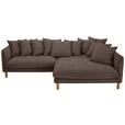 ECKSOFA  in Chenille Braun  276/162 cm  - Buchefarben/Braun, KONVENTIONELL, Holz/Textil (276/162cm) - Carryhome