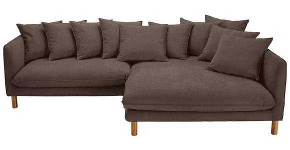 ECKSOFA  in Chenille Braun  276/162 cm  - Buchefarben/Braun, KONVENTIONELL, Holz/Textil (276/162cm) - Carryhome