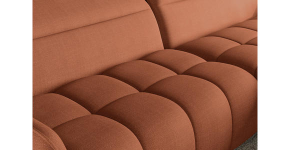 ECKSOFA Rostfarben Flachgewebe Rücken echt, Kopfteilverstellung, Sitztiefenverstellung  - Rostfarben/Schwarz, KONVENTIONELL, Textil/Metall (272/175cm) - Carryhome