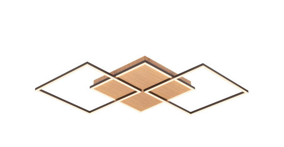 LED-DECKENLEUCHTE 100/49,5/5,8 cm   - Schwarz/Naturfarben, Basics, Kunststoff/Metall (100/49,5/5,8cm) - Novel