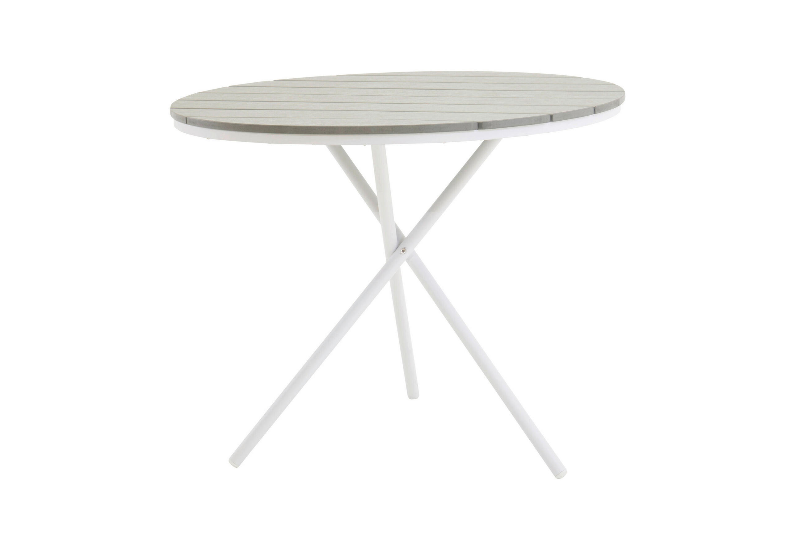 UTEBORD metall, plast rund  - vit/grå, Modern, metall/plast (90/74cm) - Gardenson