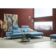 ECKSOFA  in Chenille, Flachgewebe Blau  284/180 cm  - Blau/Schwarz, Design, Textil/Metall (284/180cm) - Dieter Knoll