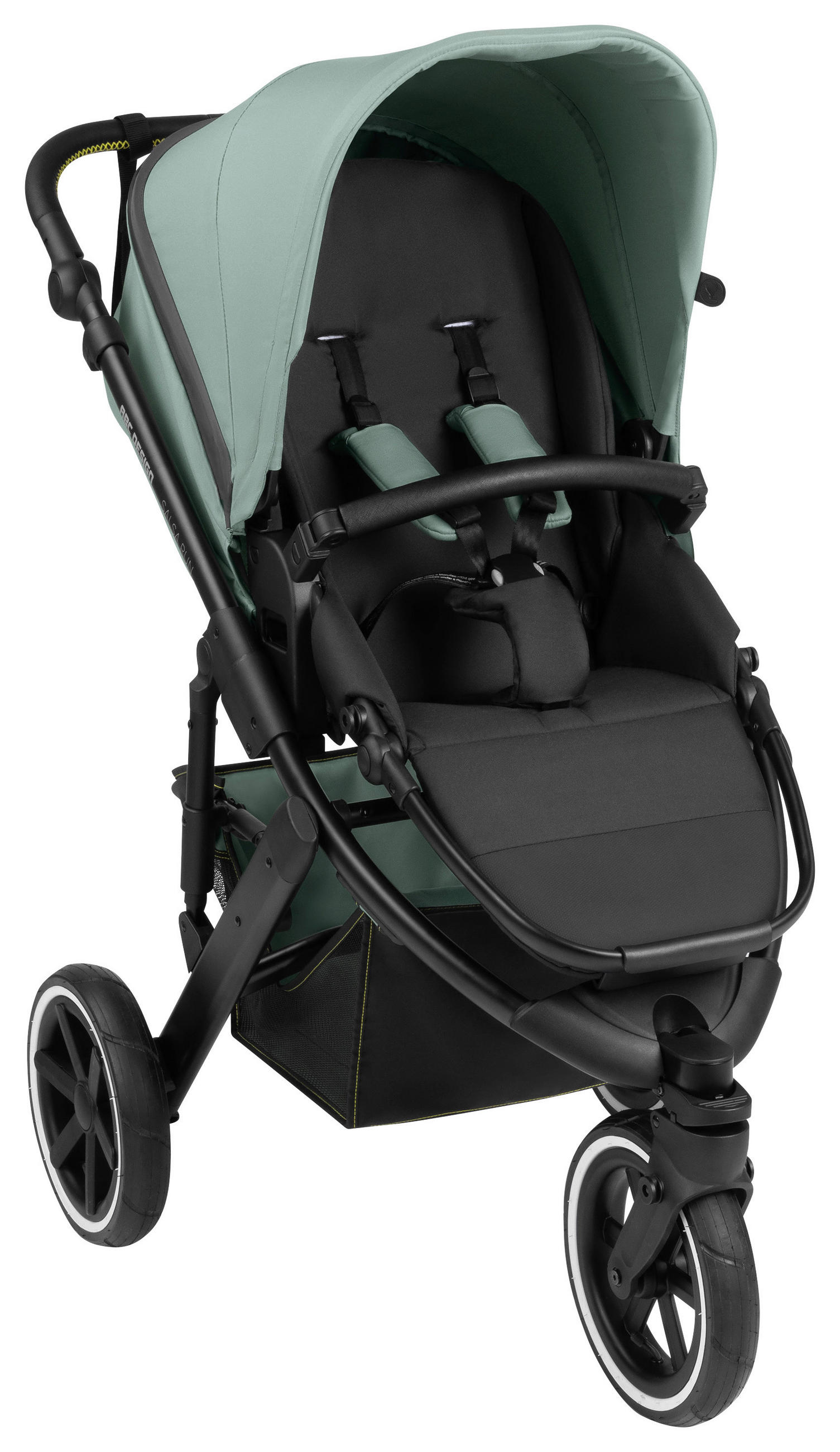 KOMBIKINDERWAGEN  SALSA RUN  AQUA  - Schwarz/Grün, Basics, Textil/Metall (95/63/109cm) - ABC Design