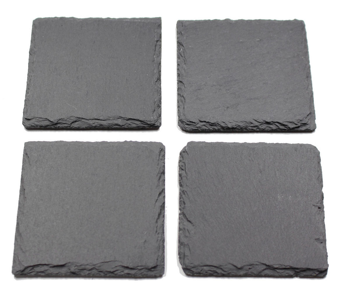 SADA PODLOŽIEK - čierna, Basics, kameň (10/10cm) - Ambia Home