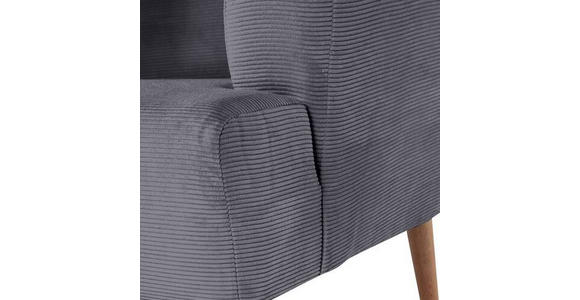 SESSEL in Cord Anthrazit  - Anthrazit/Buchefarben, Design, Holz/Textil (85/71/80cm) - Hom`in