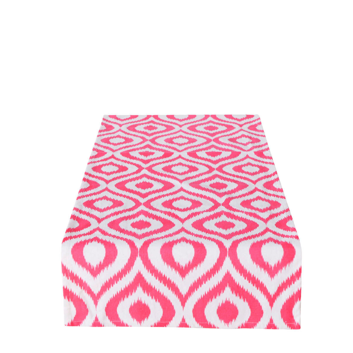 TISCHLÄUFER Textil Weiss, Pink  - Weiss/Pink, Basics, Textil (140/41/0,5cm)