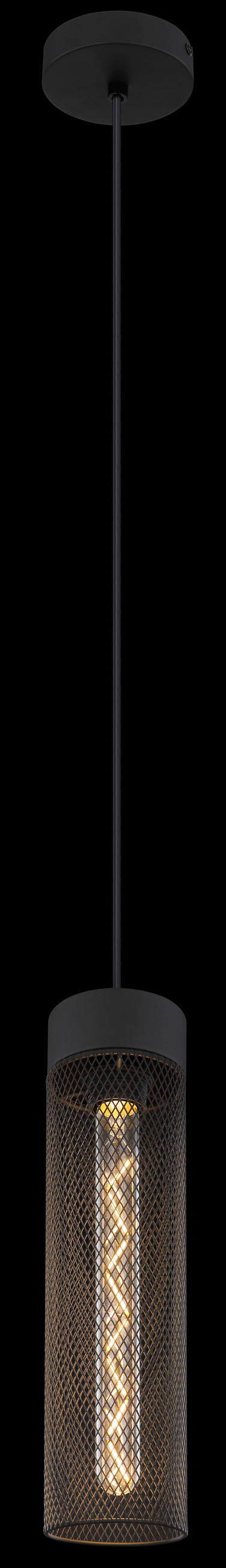 HÄNGELEUCHTE 10/120 cm    - Schwarz, Design, Metall (10/120cm) - Globo