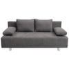 SCHLAFSOFA in Samt Graubraun  - Chromfarben/Graubraun, Design, Kunststoff/Textil (194/77/89cm) - MID.YOU