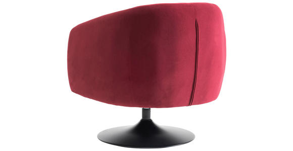 SESSEL Samt Dunkelrot - Schwarz/Dunkelrot, Design, Textil/Metall (79/65/83cm) - Carryhome