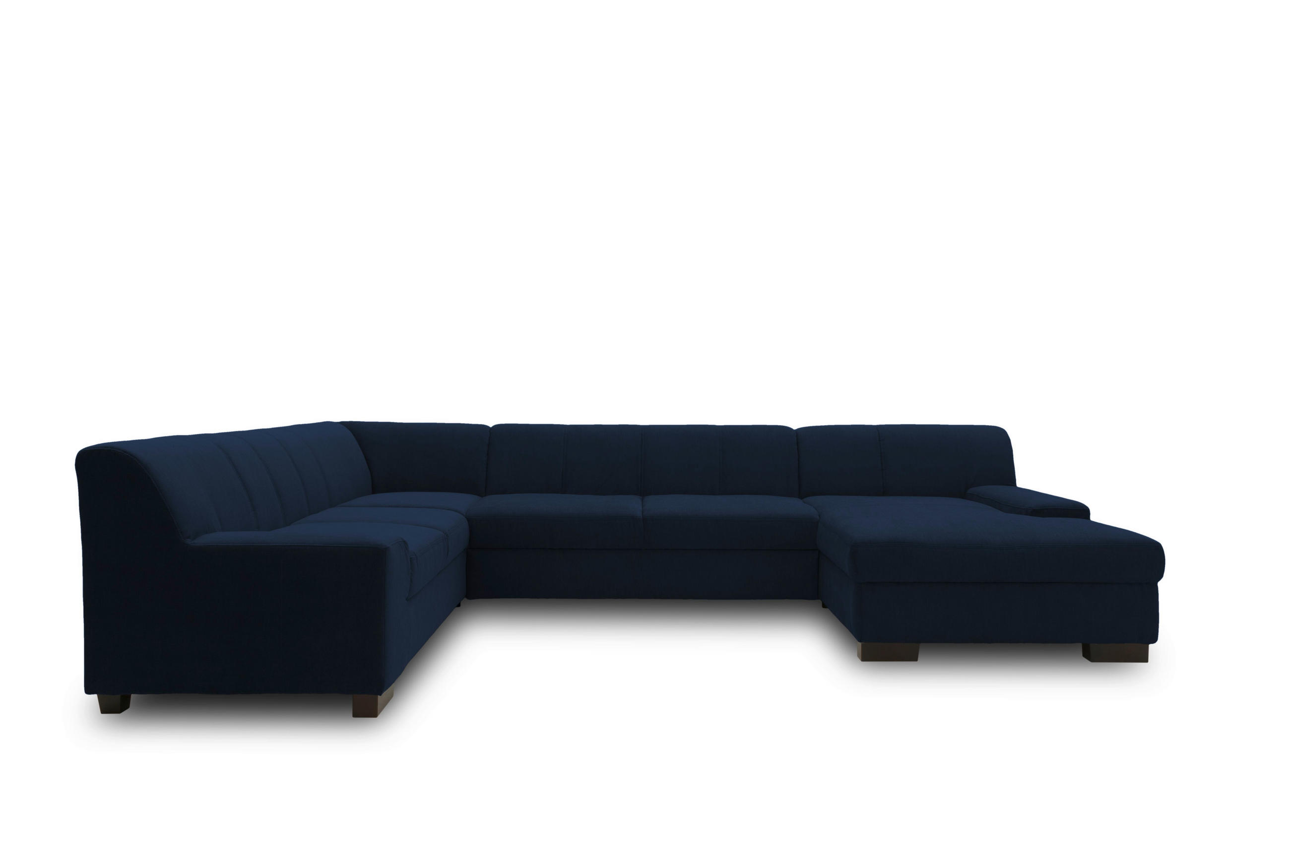 WOHNLANDSCHAFT Blau Webstoff  - Wengefarben/Blau, Design, Holz/Textil (212/328/153cm) - MID.YOU