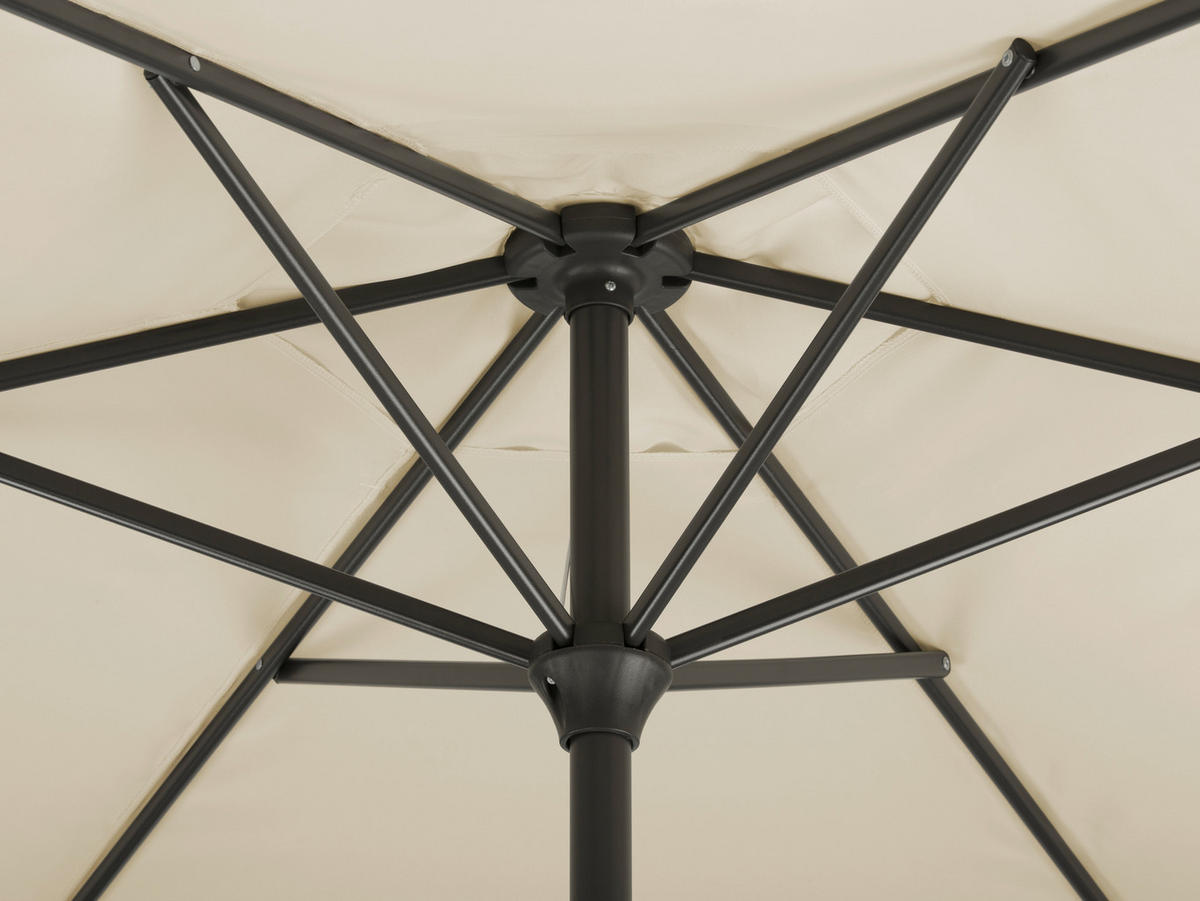 SONNENSCHIRM 220 cm Naturfarben  - Anthrazit/Naturfarben, Basics, Textil/Metall (220/210/220cm) - Schneider
