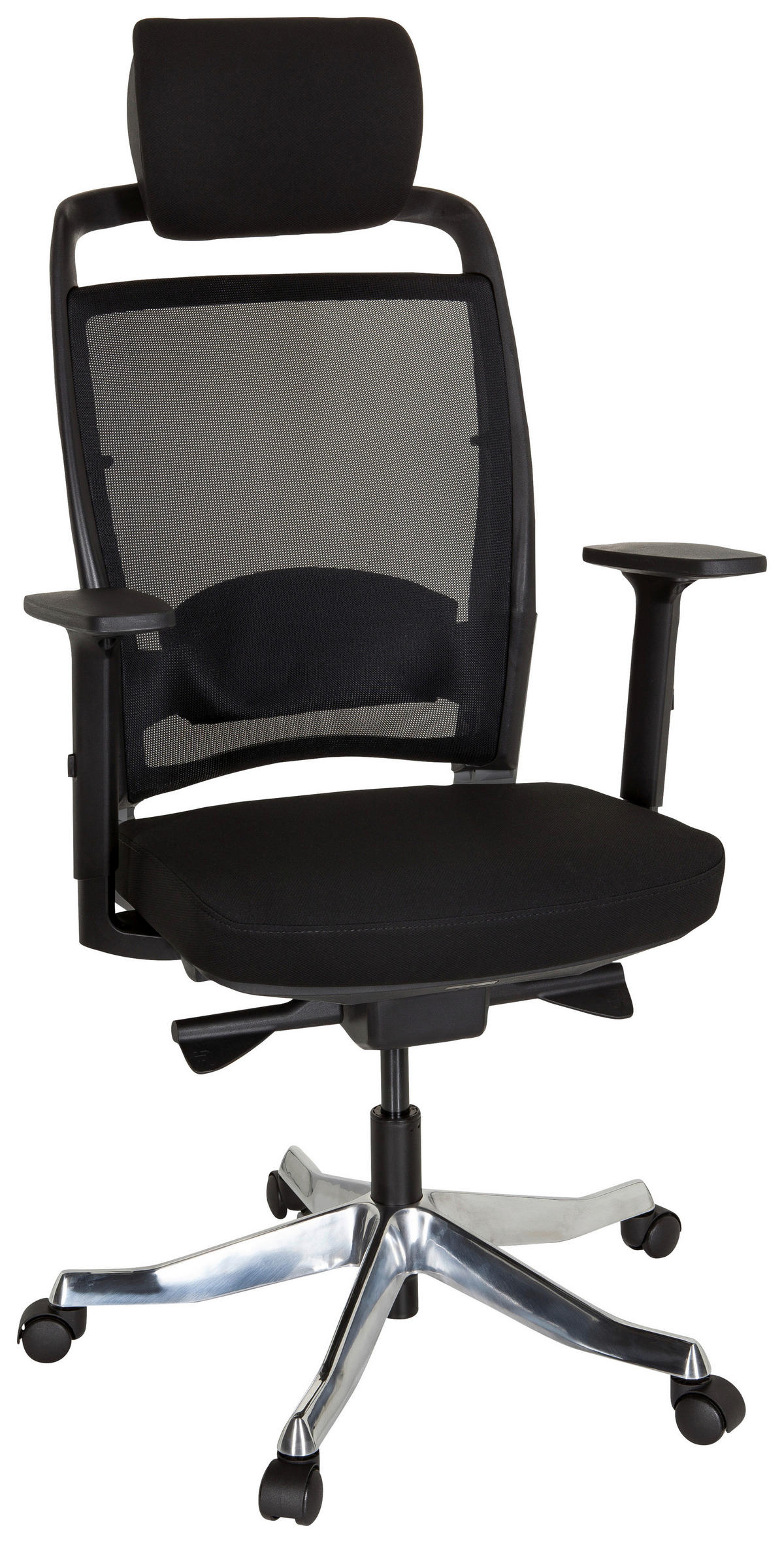 SNURRSTOL  i nätklädsel, flatväv svart  - silver/svart, Modern, metall/textil (68/120/55cm) - MID.YOU