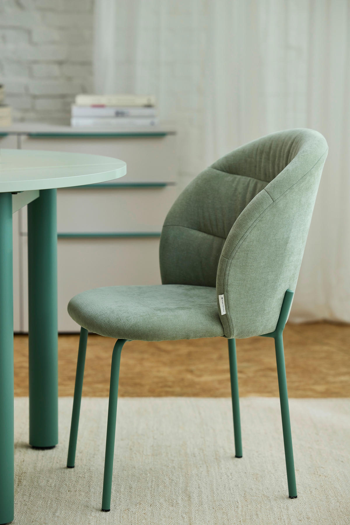 STUHL  in Stahl Chenille Metall, Textil  - Salbeigrün, Basics, Textil/Metall (51/83/59cm) - Tom Tailor