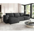 ECKSOFA Anthrazit Webstoff Zierkissen, Rückenkissen, Rücken echt  - Anthrazit/Schwarz, MODERN, Kunststoff/Textil (153/350cm) - Xora