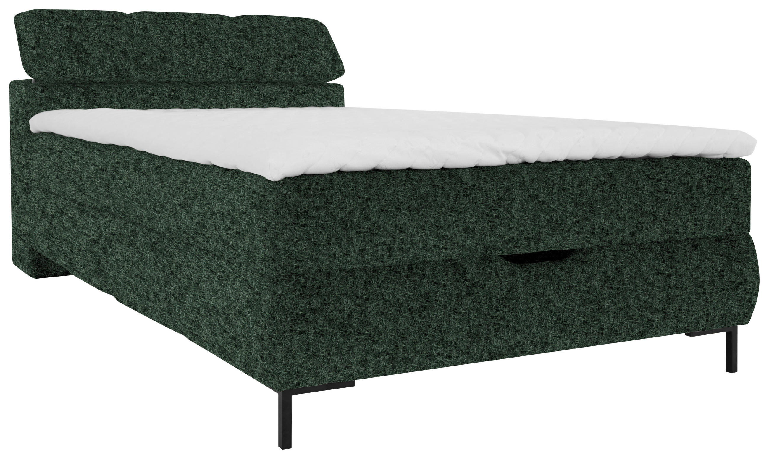 BOXBETT 120/200 cm  in Waldgrün  - Waldgrün/Schwarz, KONVENTIONELL, Holz/Holzwerkstoff (120/200cm) - Xora
