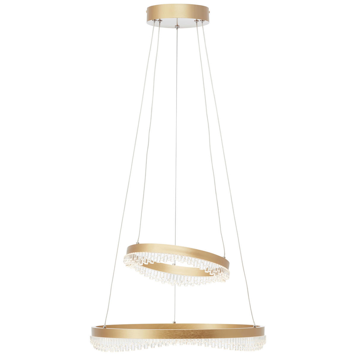LED-HÄNGELEUCHTE 50/150 cm    - Goldfarben, Design, Kunststoff/Metall (50/150cm) - Brilliant