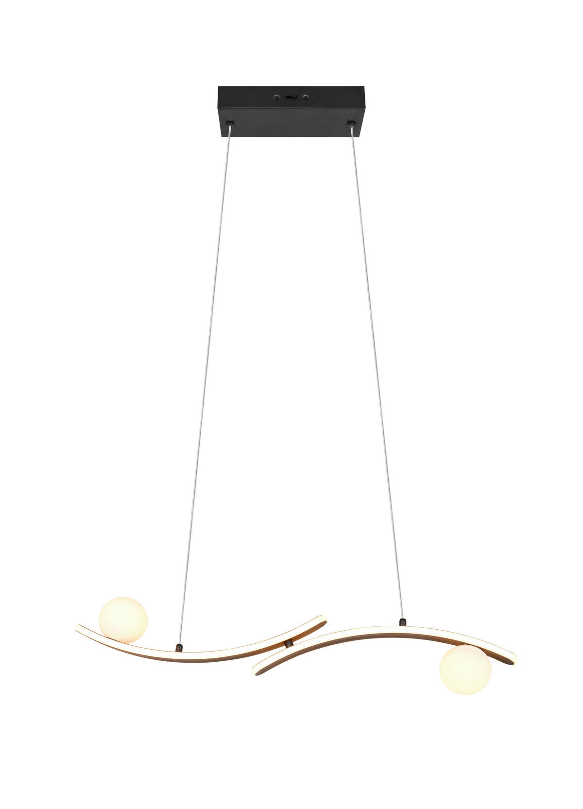 LED-HÄNGELEUCHTE Napoli 82/150 cm  - Schwarz/Weiß, Design, Glas/Kunststoff (82/150cm) - Trio Leuchten